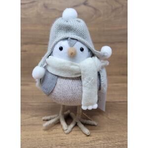 Wondershop Target Fabric Bird Decorative Figurine w/ Cream Scarf - Loop New!